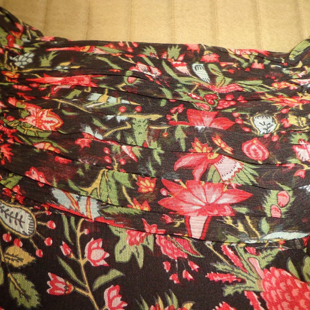 Brand New Sundance Black Iris Skirt PXS Black Floral Elastic Waist - Picture 9 of 15